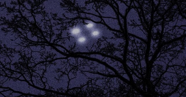 Photo illustration of a drone sighting.