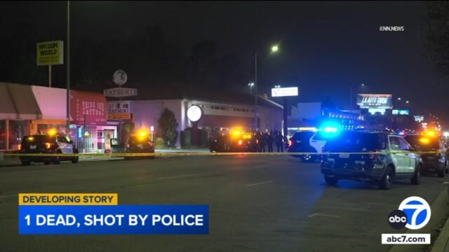Un hombre presuntamente armado muere baleado por la policía en Woodland Hills
