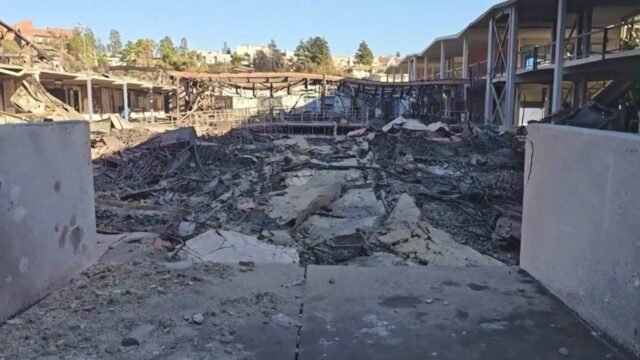 Una gran parte de Palisades Charter High School fue destruida por el incendio Palisades que se inició el 7 de enero de 2025. (KTLA)