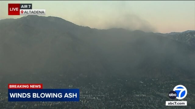 AIR7 captura las cenizas del incendio Eaton que sopla sobre las comunidades
