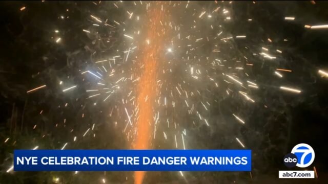 Las condiciones secas y ventosas en el sur de California aumentan la preocupación por el peligro de incendios; Los funcionarios piden a la gente que evite los fuegos artificiales de Año Nuevo.
